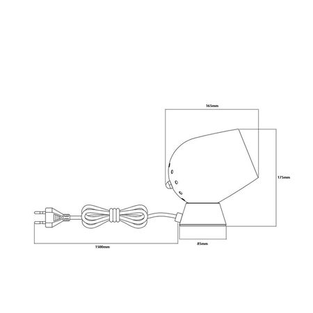 TABLE SES Wh ELLIPSE OD165mm FIXED Touch