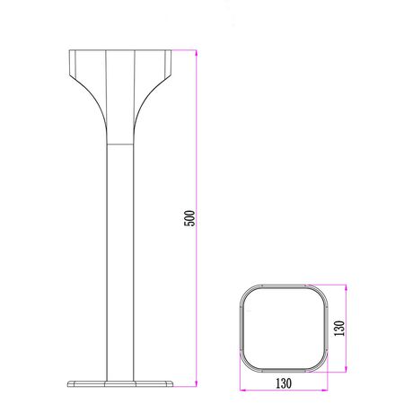 BOLLARD 11W SQ Dark Grey 3K IP65 H300mm 2 Diff 540 Lm