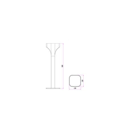 BOLLARD 11W SQ Dark Grey 3K IP65 H500mm 2 Diff 540 Lm