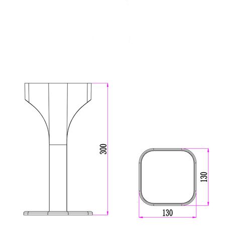 BOLLARD 11W SQ Dark Grey 3K IP65 H500mm 2 Diff 540 Lm