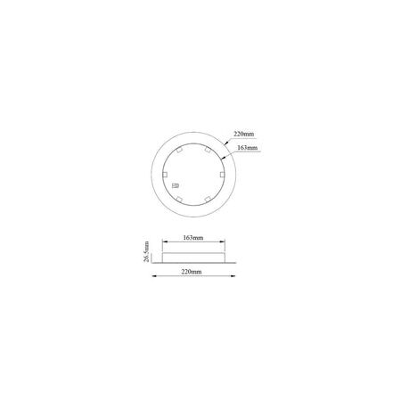 Cluster Canopy S/M WH RND for 6 Lights OD220mm