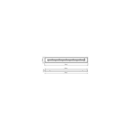 Cluster Canopy S/M Blk RECT for 11 Lights L900mm