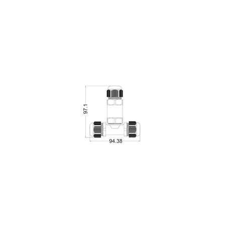 CONNECTOR 3 Way T Shape IP68 W/Proof