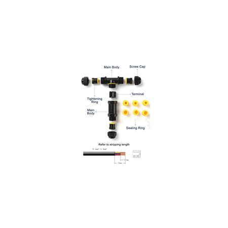 CONNECTOR 3 Way T Shape IP68 W/Proof