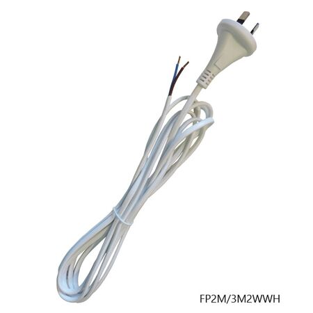 FLEX & PLUG 240V (3000mm) 3 WIRE (WHITE)