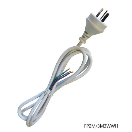 FLEX & PLUG 240V (3000mm) 3 WIRE (WHITE)