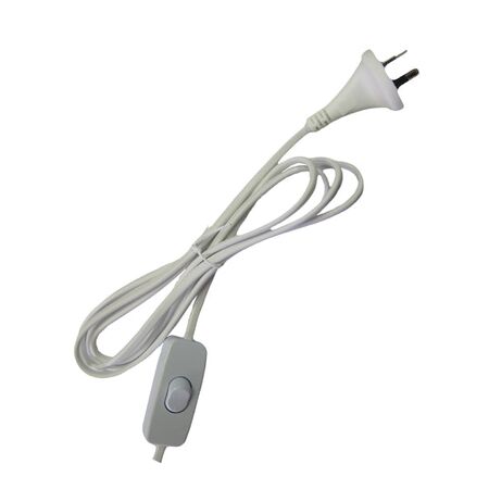 FLEX & PLUG 240V POWER CORD w/inline switch (White)