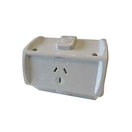 SOCKET SINGLE GPO Weatherproof 250V 10A IP53
