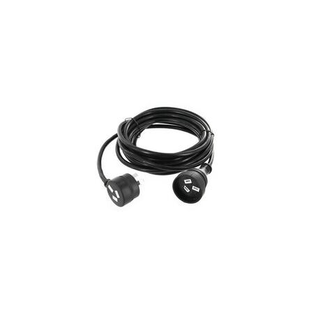 EXTENSION LEAD Piggy Back15A 3m Flex Blk/ 10A Plug
