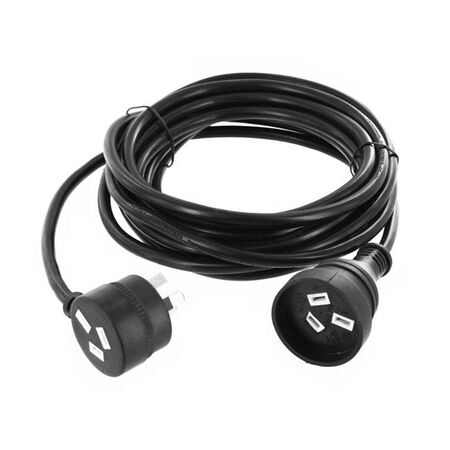 EXTENSION LEAD Piggy Back 15A 2m Flex Blk / 10A Plug