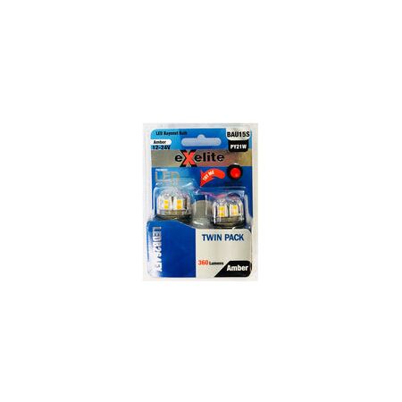 GLOBE LED Auto BAYONET 12V 21W BAU15S Amber 6K x 2