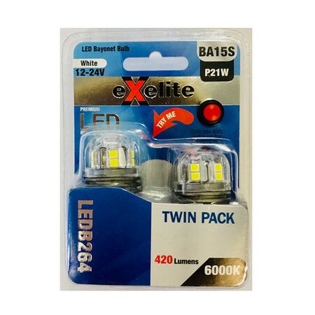 GLOBE LED Auto BAYONET 12-24V 21/4W BAY15D 6K x 2