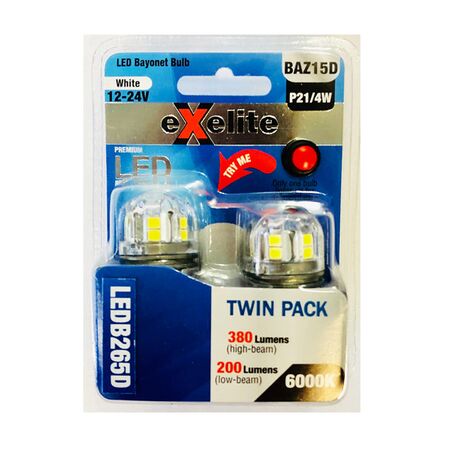GLOBE LED Auto BAYONET 12V 4W BA9S 6K x 2