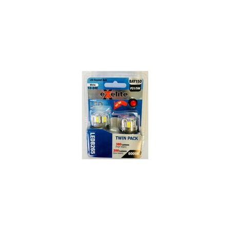 GLOBE LED Auto BAYONET 12-24V 21/5W BAZ15D 6K x 2