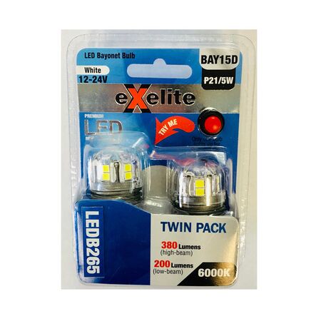 GLOBE LED Auto BAYONET 12-24V 21/4W BAY15D 6K x 2