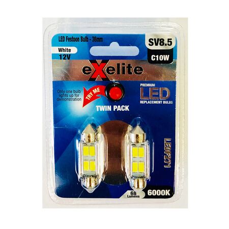 GLOBE LED Auto FESTOON 12V 10W SV8.5 T11 36mm 6K x 2