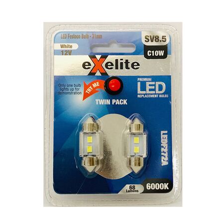 GLOBE LED Auto FESTOON 12V 10W SV8.5 T11 41mm 6K x 2