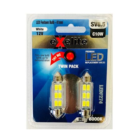 GLOBE LED Auto FESTOON 12V 10W SV8.5 T11 41mm 6K x 2