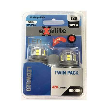 GLOBE LED Auto WEDGE 12V 5W  T10 6K x 2