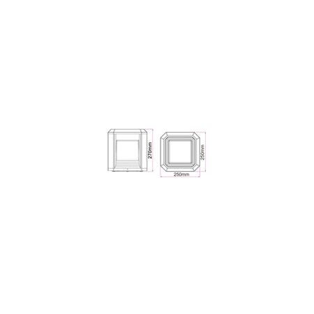 WALL S/M 20W SQ Matt Wh 3K IP65 4 x Opal Diff 850 Lm