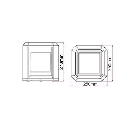 WALL S/M 20W SQ Matt Wh 3K IP65 4 x Opal Diff 850 Lm