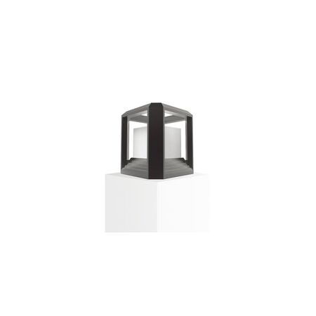 WALL S/M 20W SQ Matt Blk 3K IP65 4 x Opal Diff 850 Lm