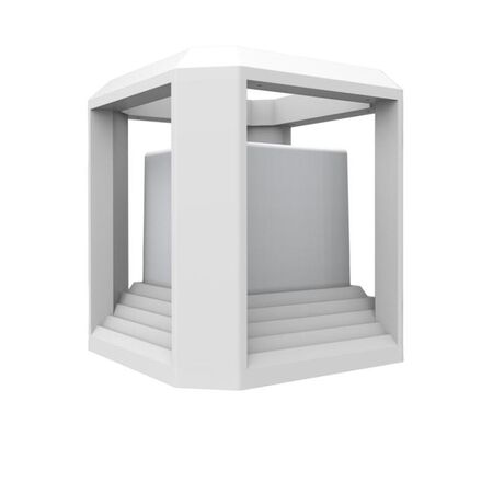 WALL S/M 20W SQ Matt Blk 3K IP65 4 x Opal Diff 850 Lm