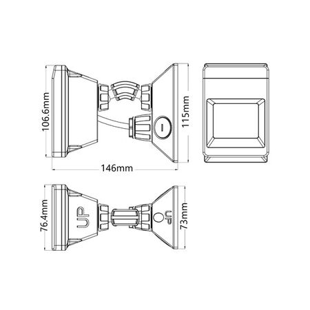 SENSOR ADJ I/Motion 3 Wire 1200W RECT Wh IP66 w/override