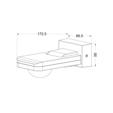 SENSOR ADJ I/Motion 3 Wire 1000W RECT Wh IP65 w/override