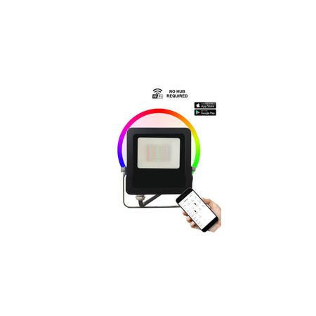 FLOOD LED SMART 30W Blk RGB IP65 5000K 2400Lm