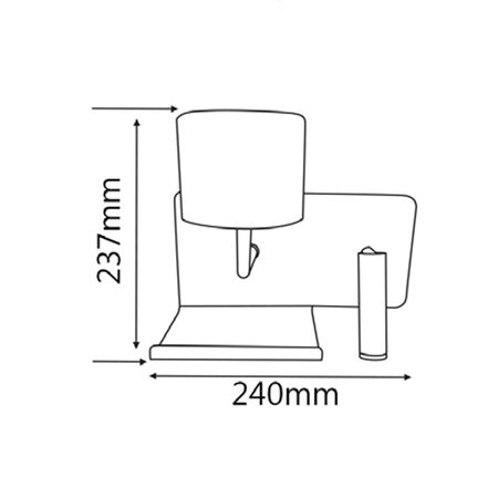 WALL Int City S/M 6W + 3W Reader Matt Wh w/Frosted Diff LEFT