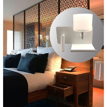 WALL Int City S/M 6W + 3W Reader Matt Wh w/Frosted Diff LEFT