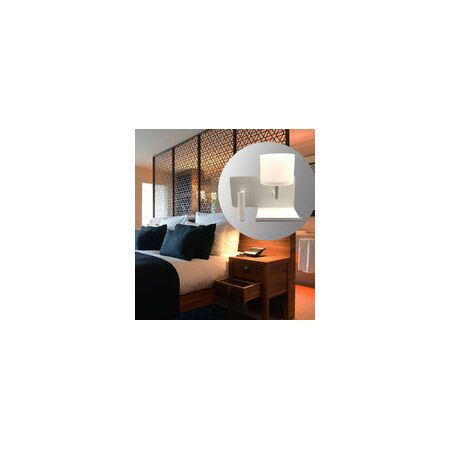 WALL Int City S/M 6W + 3W Reader Matt Wh w/Frosted Diff RIGHT