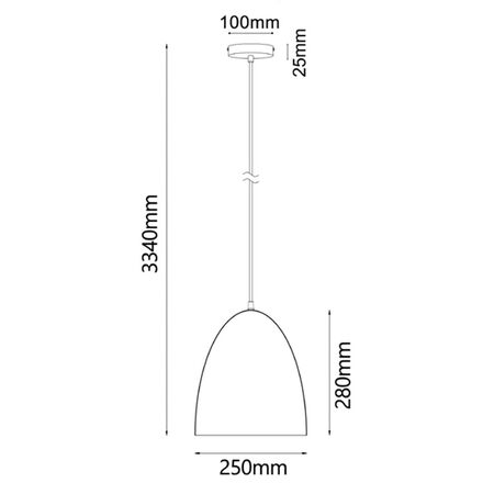 PENDANT  ES Black Walnut OBLONG OD250mm