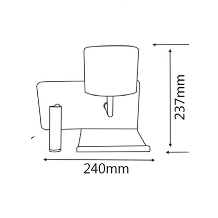 WALL Int City S/M 6W + 3W Reader Matt Wh w/Frosted Diff LEFT