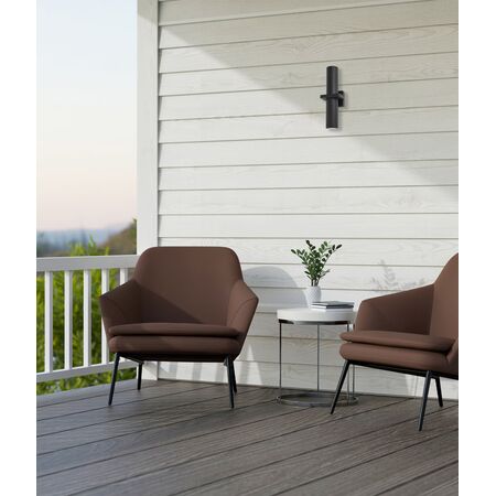 PILLAR Up/Dn Double GU10 x 4 RECT Base IP65 Blk OD155mm X H 300mm