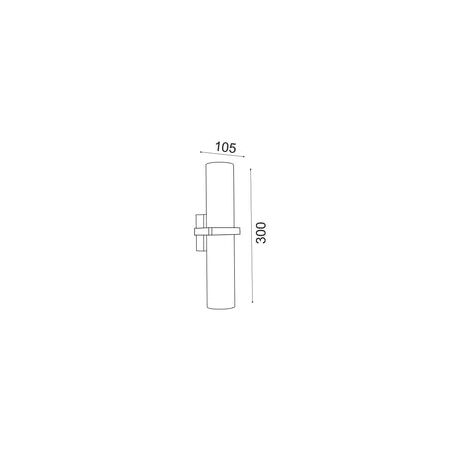 PILLAR Up/Dn GU10 x 2 SQ Base IP65 Blk OD105mm X H 300mm