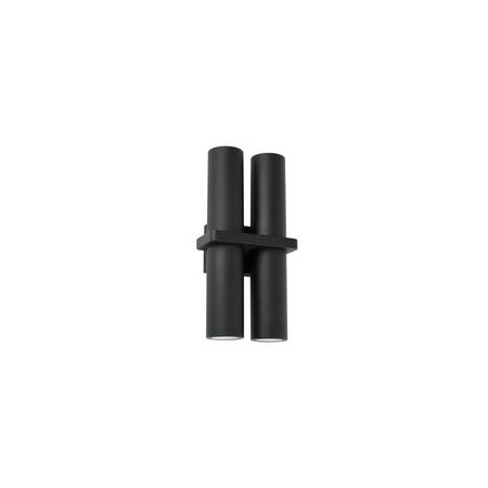 PILLAR Up/Dn Double GU10 x 4 RECT Base IP65 Blk OD155mm X H 300mm