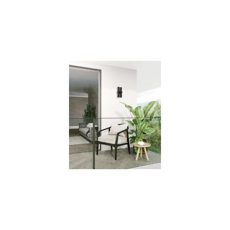 PILLAR Up/Dn Double GU10 x 4 RECT Base IP65 Blk OD155mm X H 300mm