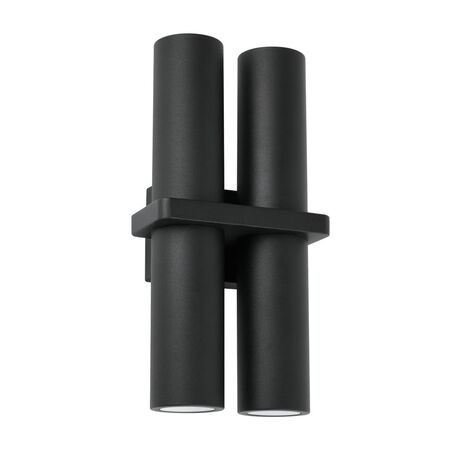 PILLAR Up/Dn Double GU10 x 4 RECT Base IP65 Blk OD155mm X H 300mm