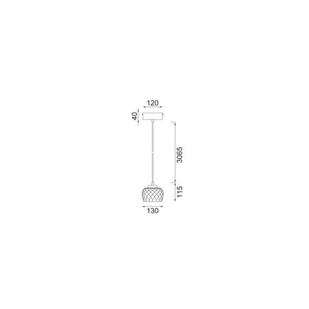 PENDANT S/M LED Amber Glass w/Segments Ellipse 5W Tri 3K/4K/6K 281 Lm
