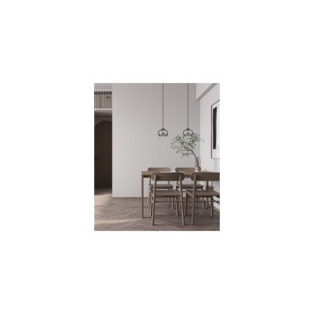 PENDANT S/M LED Smokey Black Glass w/Segments Ellipse 5W Tri 3K/4K/6K 182 Lm