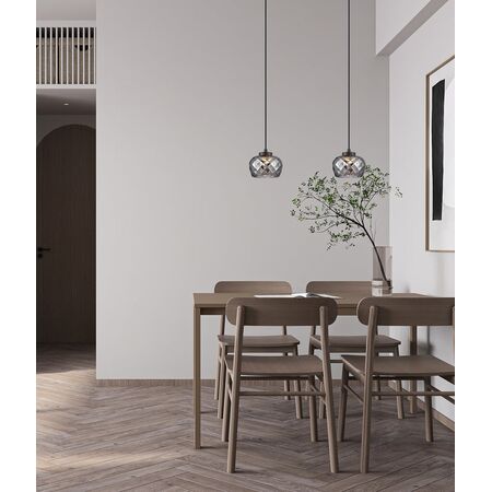 PENDANT S/M LED Amber Glass w/Segments Ellipse 5W Tri 3K/4K/6K 281 Lm