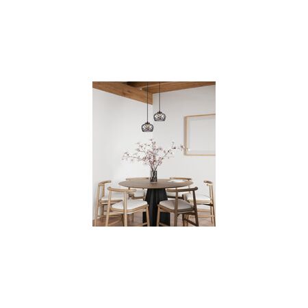 PENDANT S/M LED Smokey Black Glass w/Segments Ellipse 5W Tri 3K/4K/6K 182 Lm