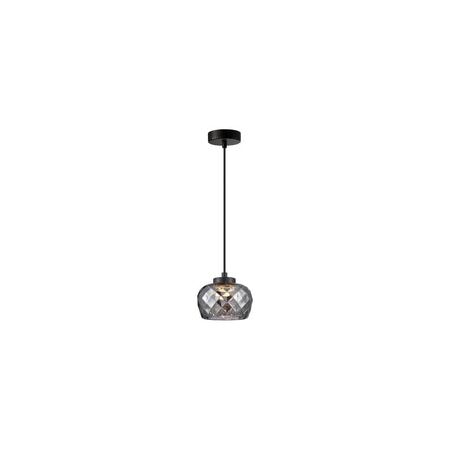 PENDANT S/M LED Smokey Black Glass w/Segments Ellipse 5W Tri 3K/4K/6K 182 Lm
