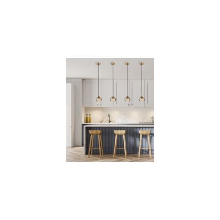 PENDANT S/M LED Smokey Black Glass w/Segments Ellipse 5W Tri 3K/4K/6K 182 Lm