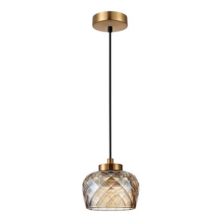 PENDANT S/M LED Smokey Black Glass w/Segments Ellipse 5W Tri 3K/4K/6K 182 Lm