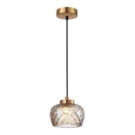 PENDANT S/M LED Smokey Black Glass w/Segments Ellipse 5W Tri 3K/4K/6K 182 Lm
