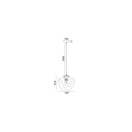 PENDANT ES Smoke Glass FlatTop Dome Ant.Brass Highlight OD220mm