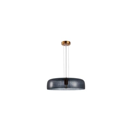 PENDANT ES 40W DOME Green Glass w/Brass Highlight OD420mm